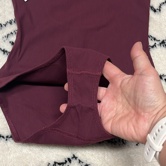 Outdoor Voices Rib Leotard, Color Shiraz NWT. Size small - Picture 4 of 7